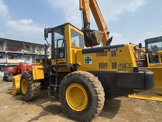 3-5 τόνους μεταχειρισμένο φορτιστή τροχών Komatsu WA320-3 μεταχειρισμένο φορτιστή εμπρός