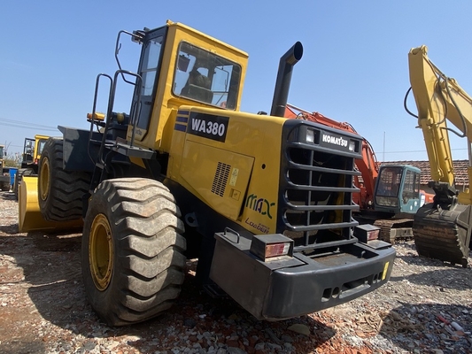 5-6 τόνων μεταχειρισμένο φορτιστή τροχών Komatsu WA380-3 μεταχειρισμένο φορτιστή εμπρός