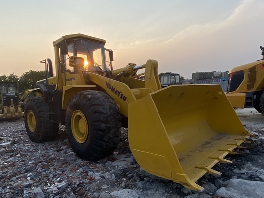 Δεύτερο χέρι Komatsu WA470-3 φορτιστή τροχών Χρησιμοποιούμενος εμπρός φορτιστής
