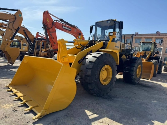 Δεύτερο χέρι Komatsu WA470-3 φορτωτής τροχών χρησιμοποιημένος φορτωτής μπροστινού δρόμου 3.9 M 3